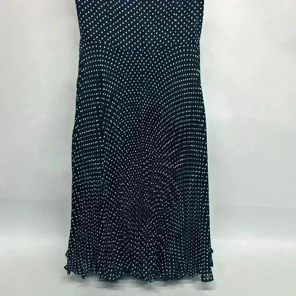Blue dress with white polkadot sleeveless size 6 vintage - Picture 5 of 8